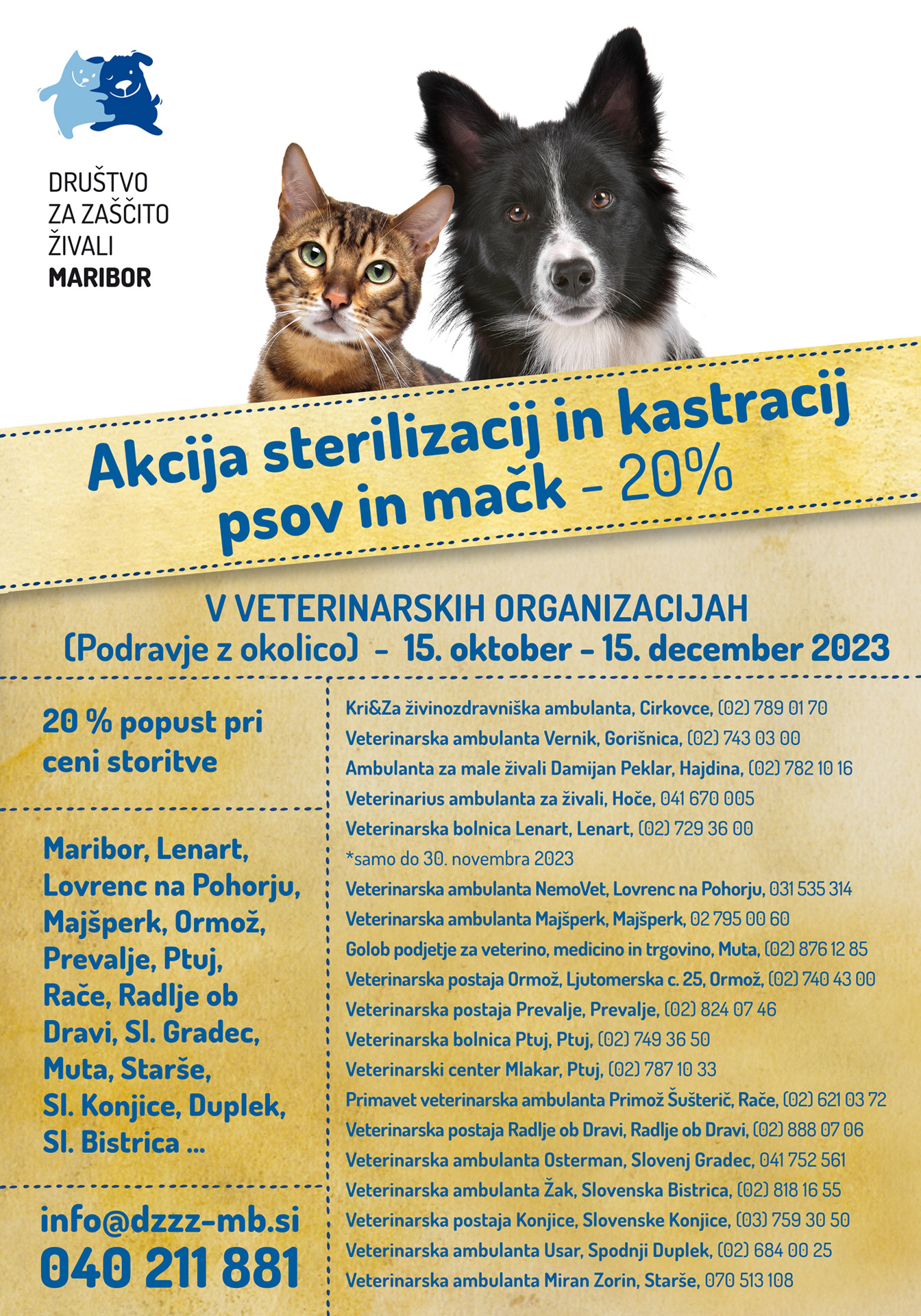 Akcija sterilizacij in kastracij_sodelujoče ambulante